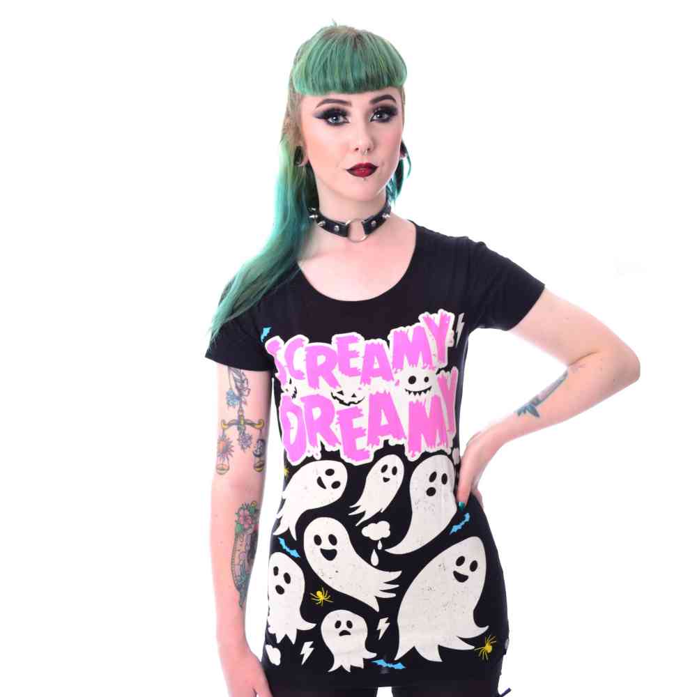 Cupcake Cult - SCREAMY DREAMY T-shirt Femme - Noir